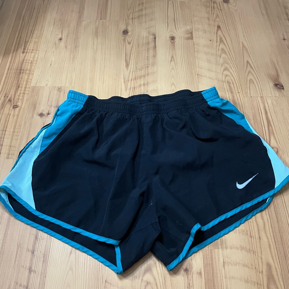 Nike Women's Black and Blue Athletic Shorts